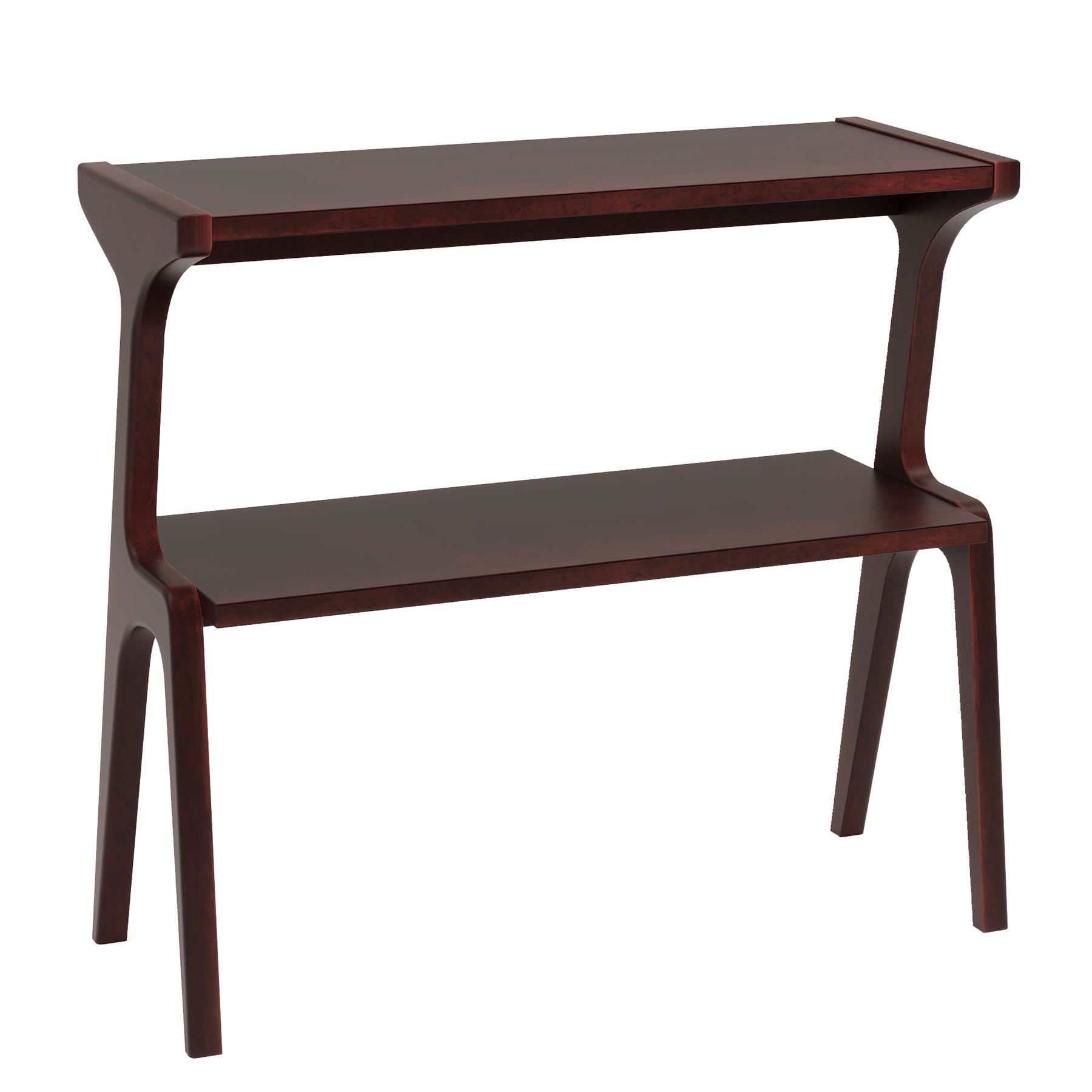27.5" 2-Tier End Table, Slim Sofa Side Table with Storage Shelf