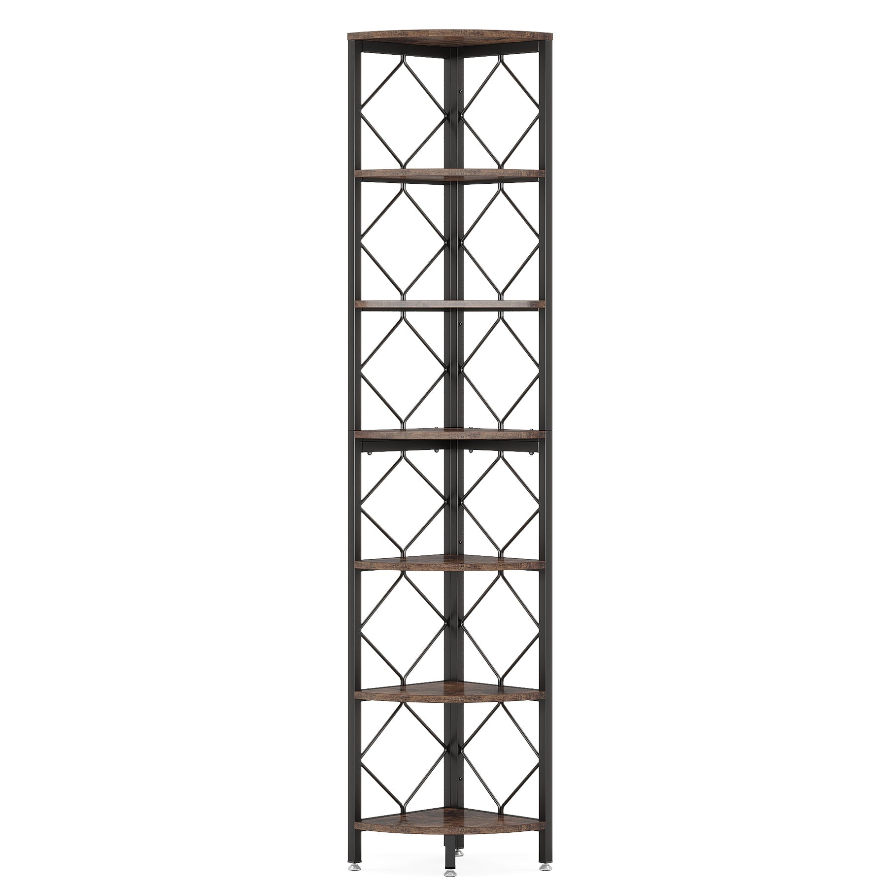 7-Tier Corner Shelf, 78.7” Corner Bookcase Slim Corner Storage Rack Tribesigns