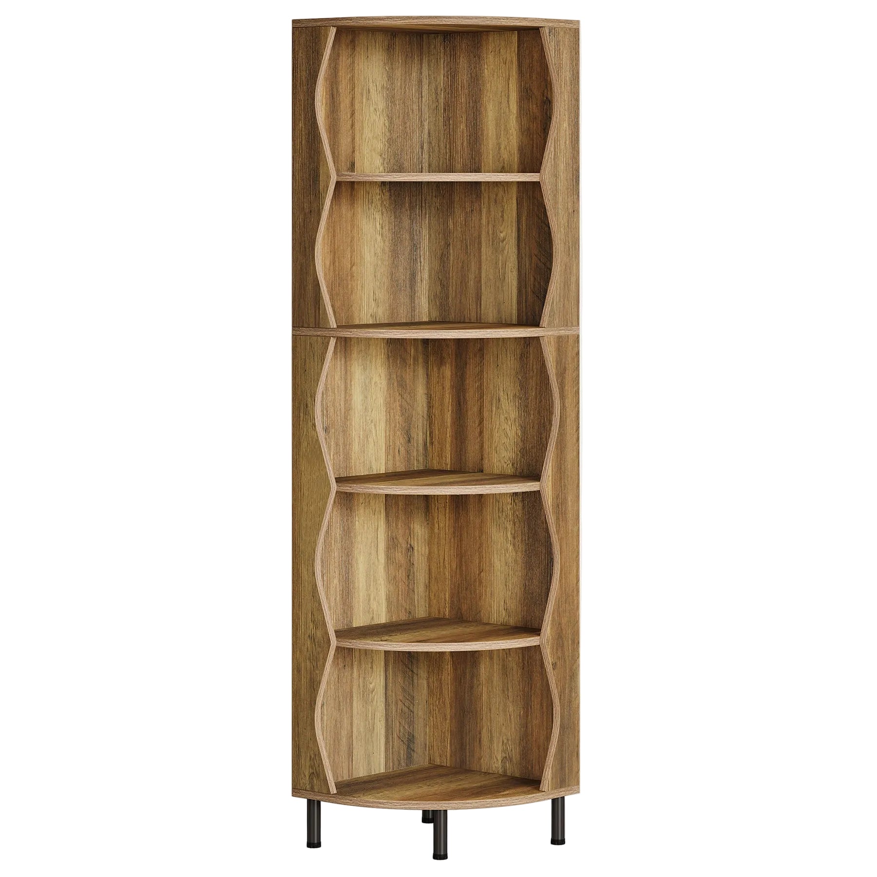 71" Corner Shelf, 5 - Tier Bookcase Display Shelf Storage Rack Tribesigns
