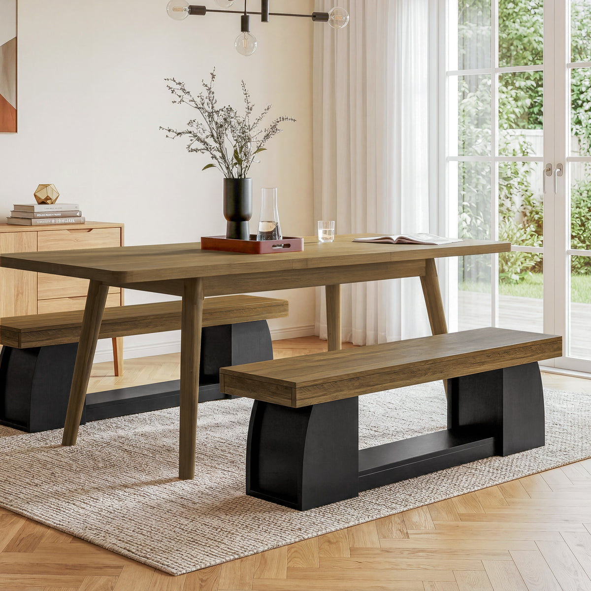 160cm Dining Bench, Farmhouse Kitchen Bench with Sturdy Frame