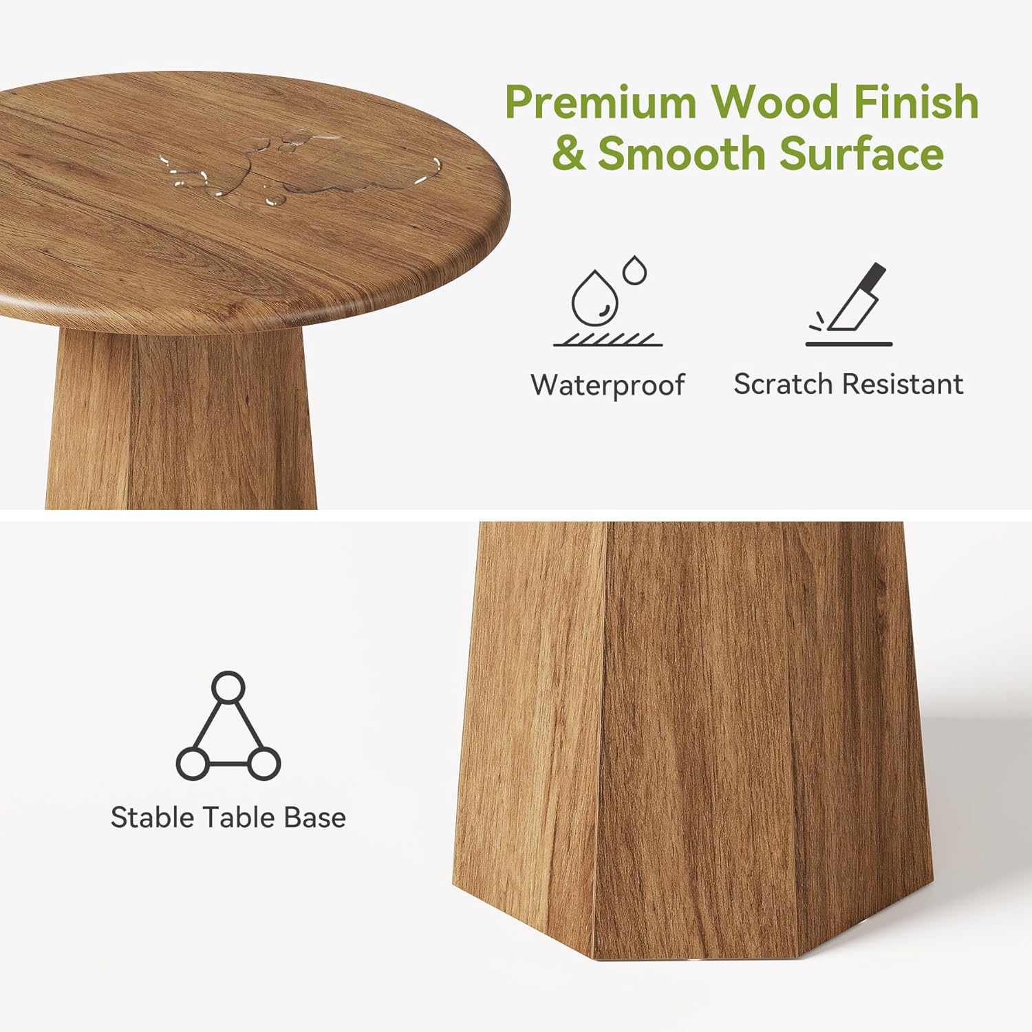 31.5" Compact Round Dining Table, Octagonal Base Kitchen Table for 2-4 People ( Only Table)