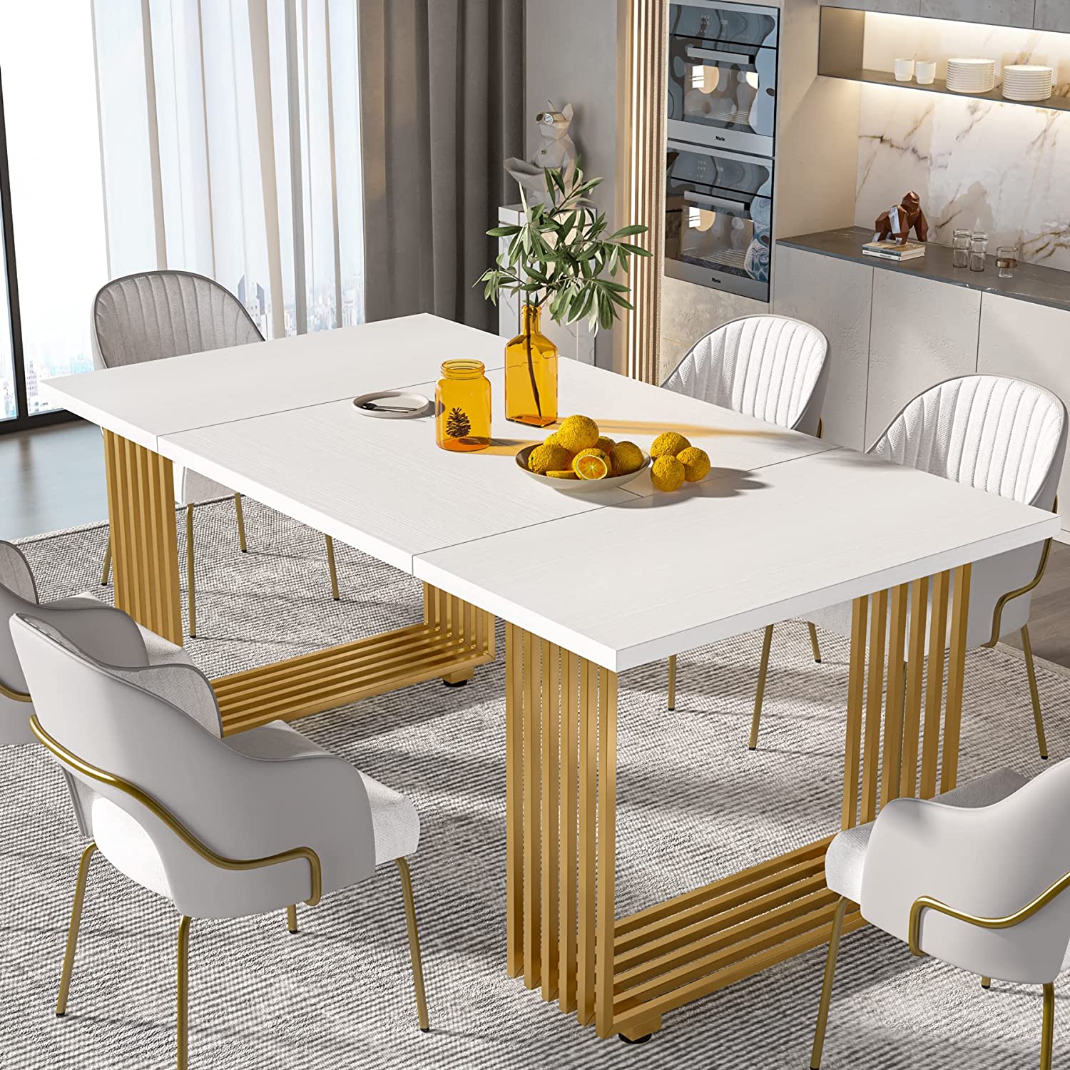 70.8" Modern Dining Table, Tribesigns Kitchen Table for 6-8 People