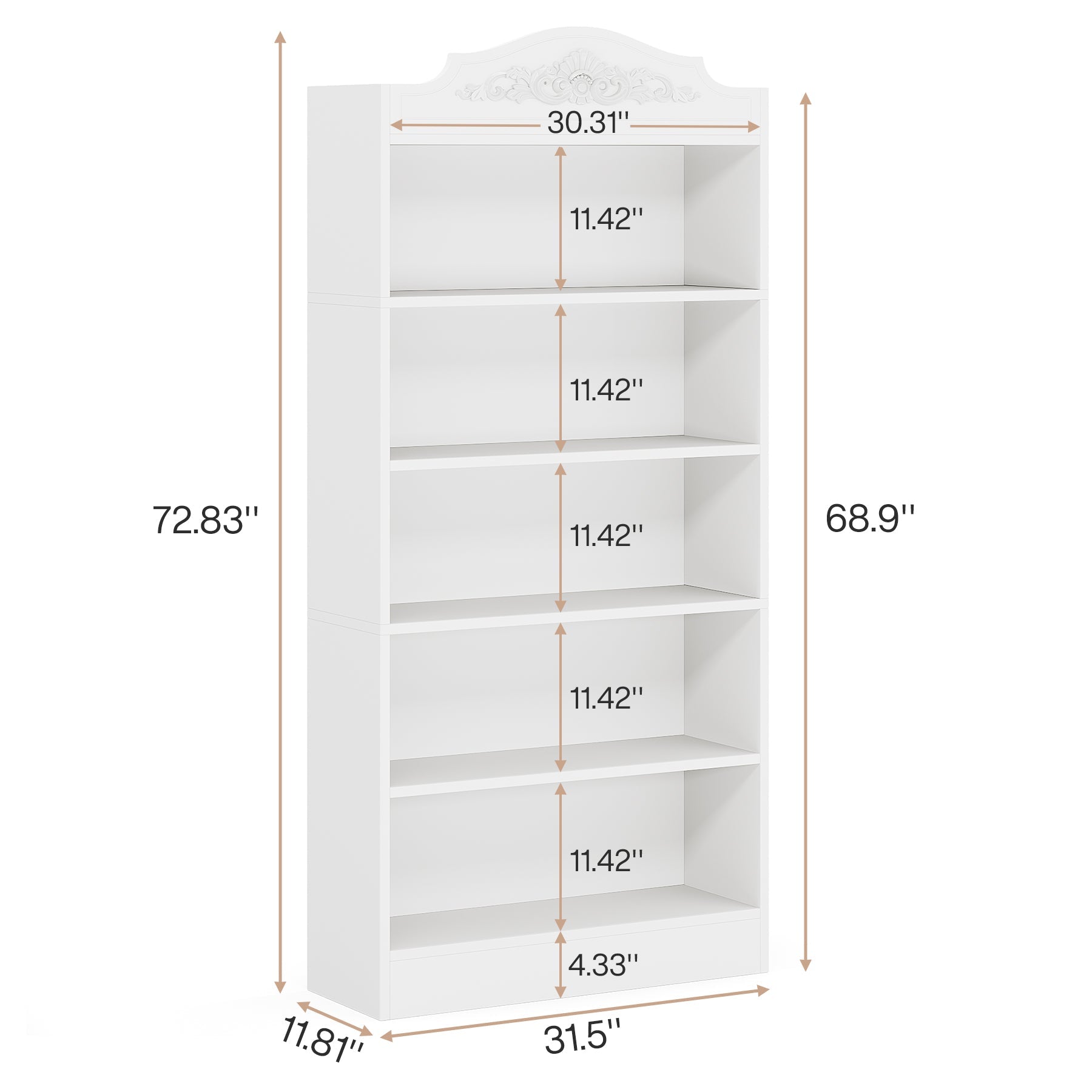 72.8" Freestanding Shoe Cabinet, Wood 5 Tiers Shoe Storage Rack