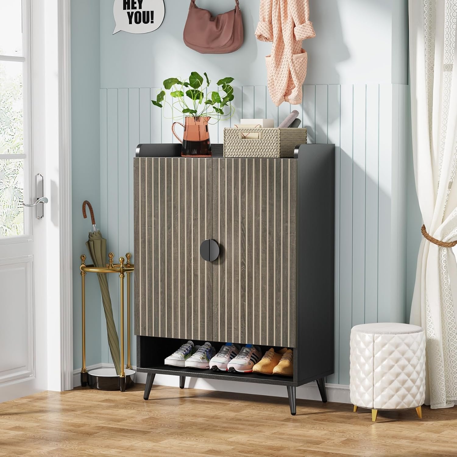 7-Tier Shoe Cabinet, Shoe Storage Organizer with Adjustable Shelves