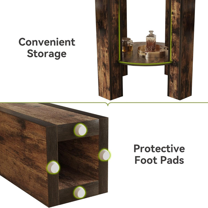 Tribesigns Round dining table for 4 people, Large dining table with storage shelf