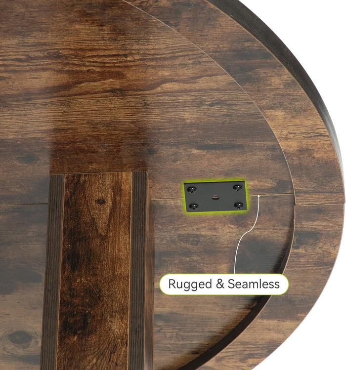 Tribesigns Round dining table for 4 people, Large dining table with storage shelf