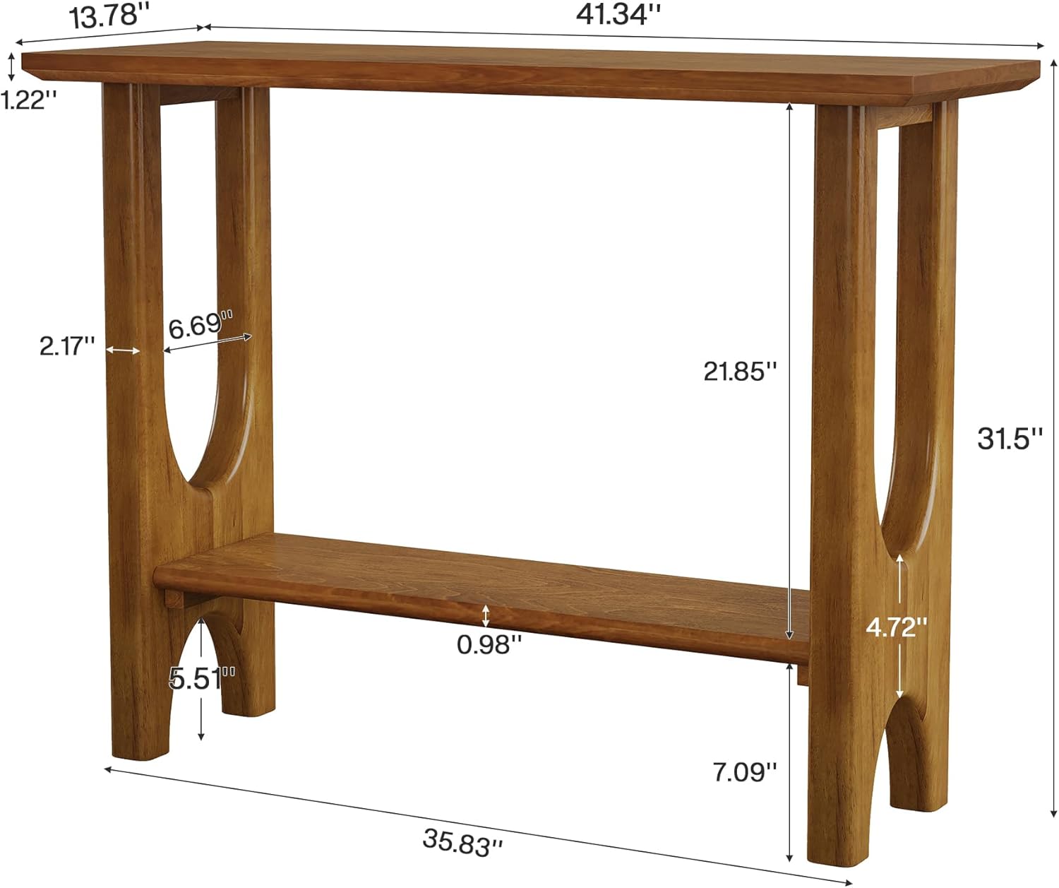 41.3" Console Table, Modern 2 - Tier Sofa Table Entryway Table with Storage Shelf Tribesigns