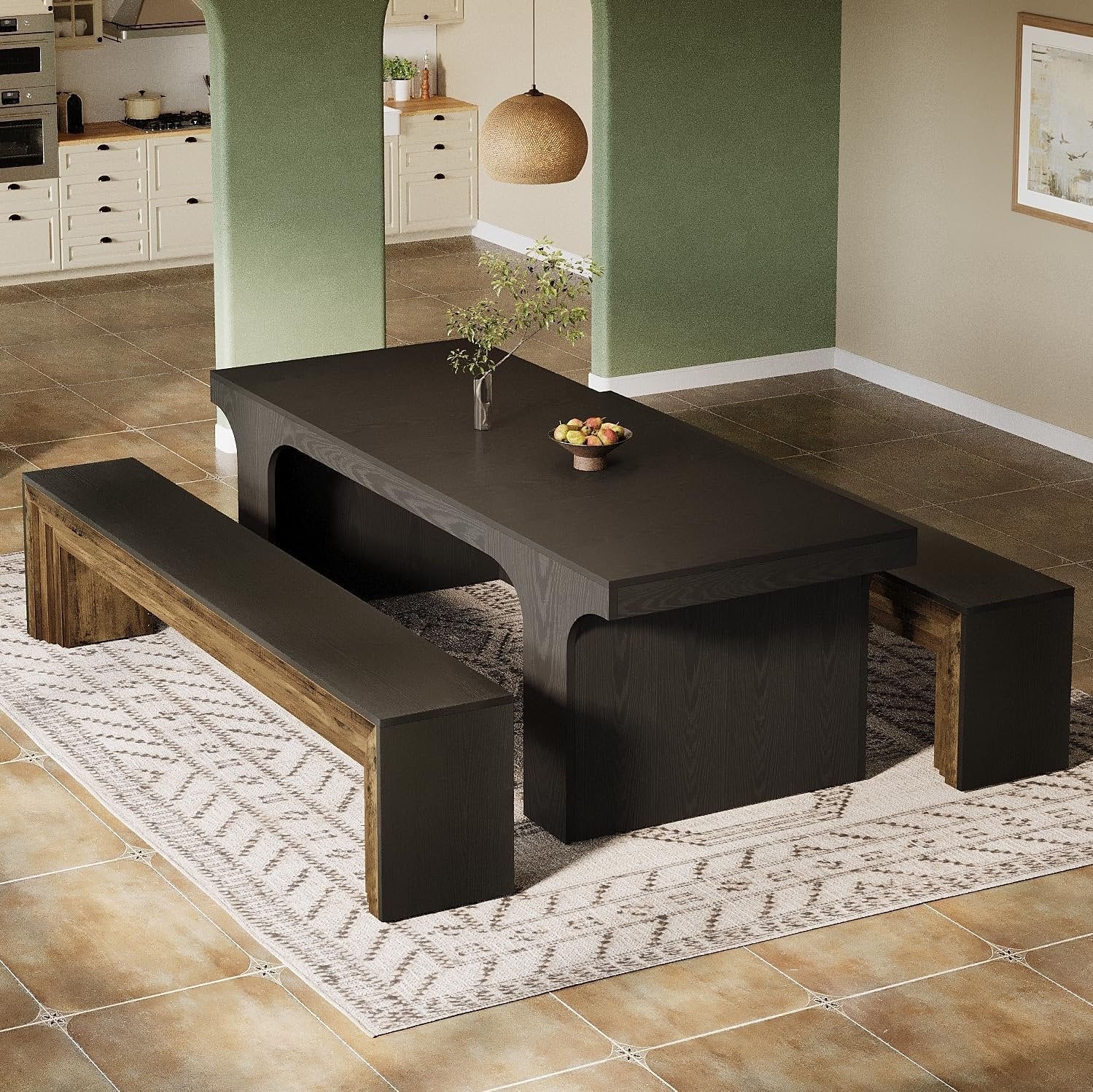 180cm Dining Bench, Farmhouse Long Kitchen Bench Seating