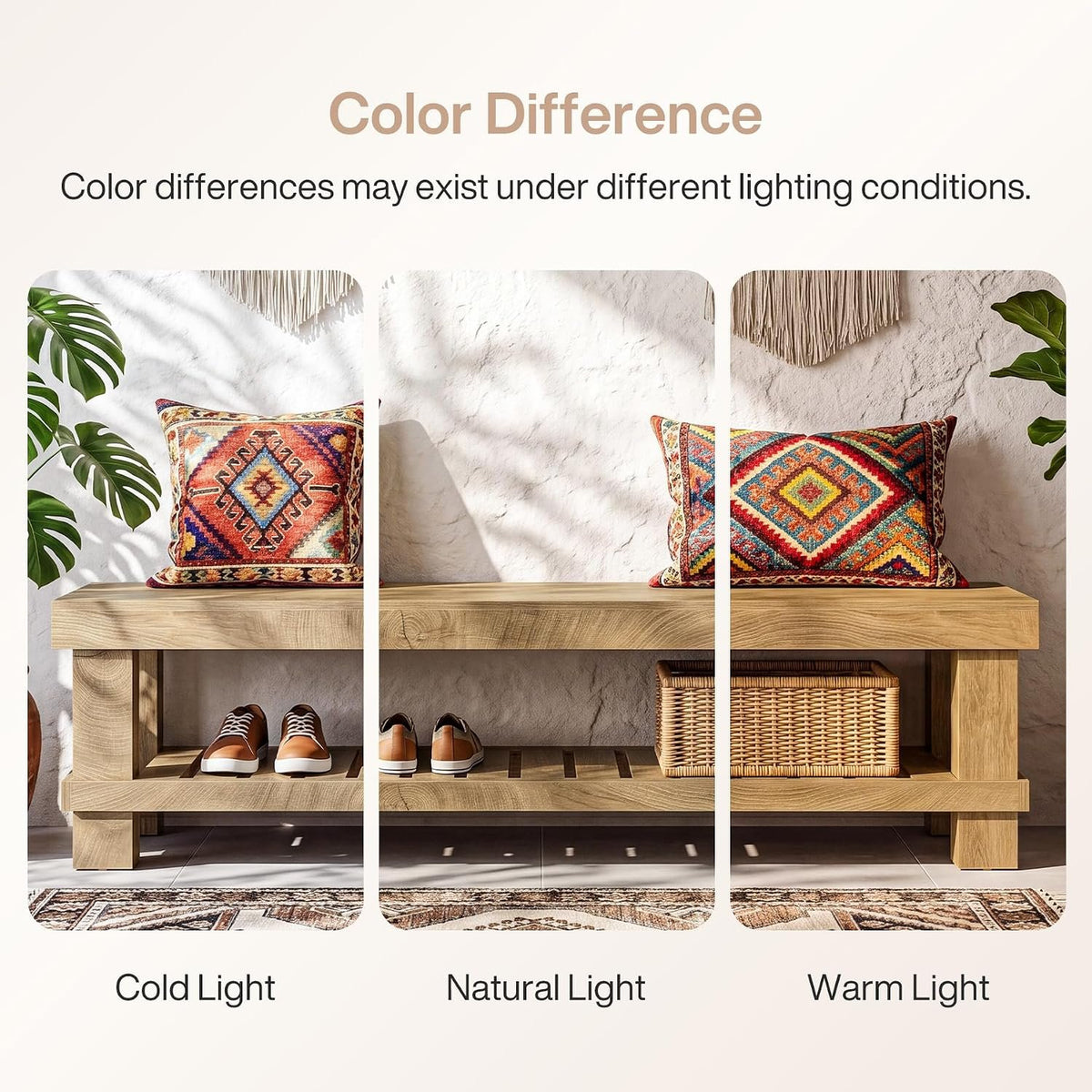 160cm Entryway Bench, Rustic Wooden Shoe Storage Bench for Hallway