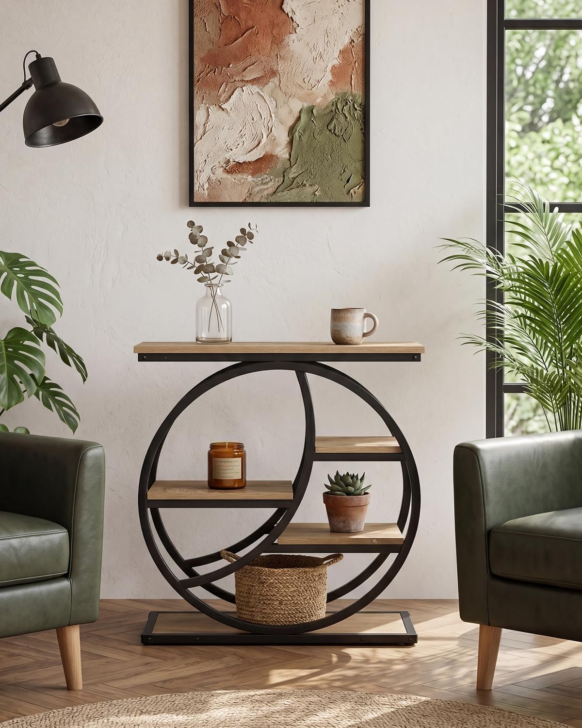 65cm Narrow Side Table, 4-Tier Bedside Table with Storage for Living Room Bedroom
