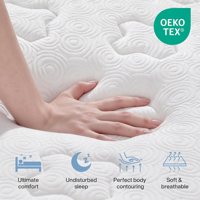 Tribesigns 9-zone pocket spring mattress with memory foam and a Lyocell cover