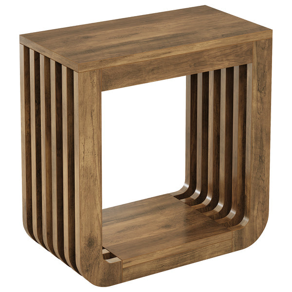 Tribesigns Narrow Sofa Side Table, Farmhouse End Table with Slatted Open Frame