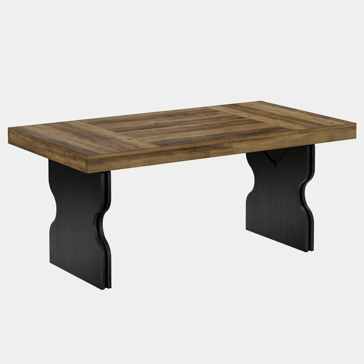 160cm Executive Desk, Farmhouse Wooden Home Office Desk with Hourglass Legs