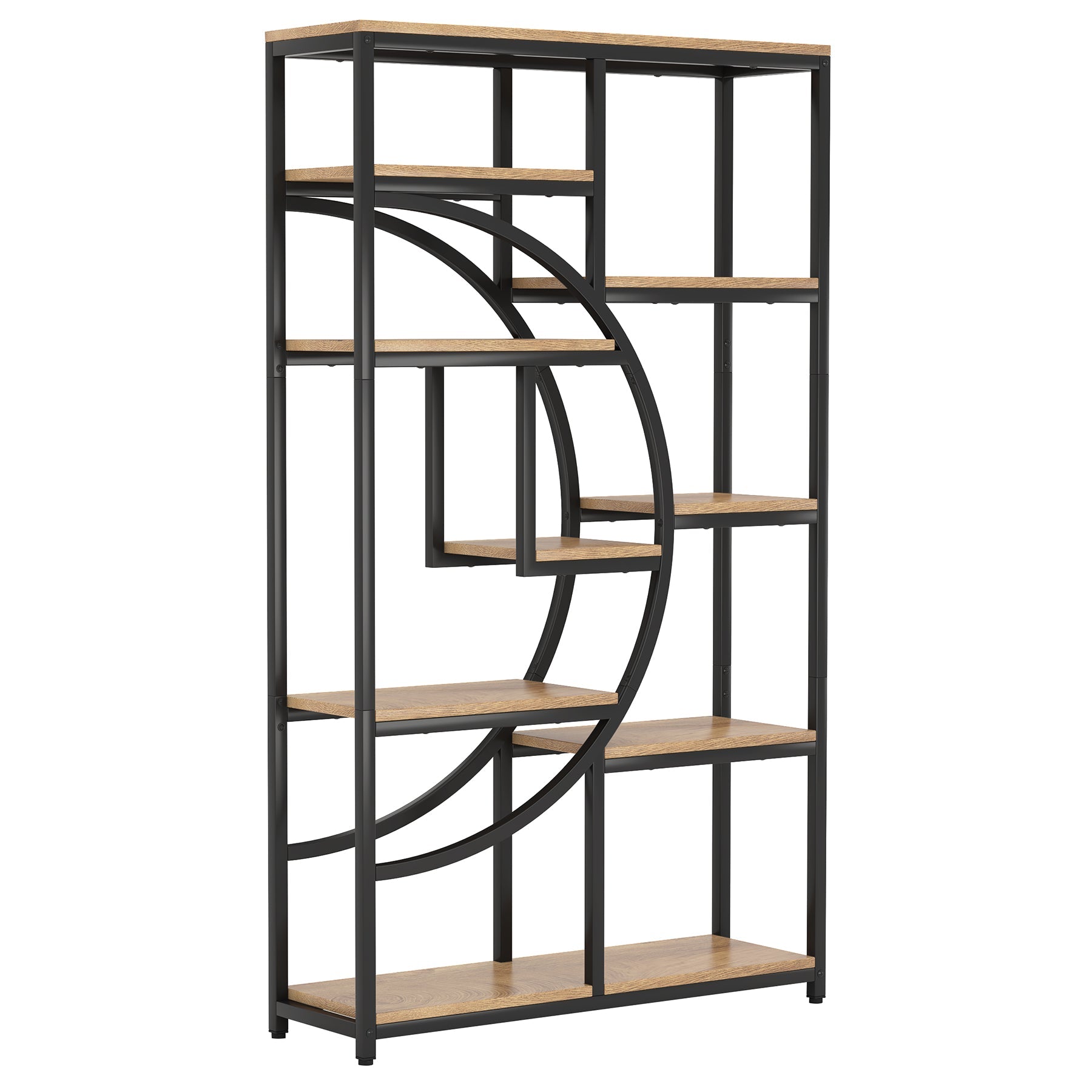 37.4" 5-Tier Industrial Bookshelf for Living Room, Bedroom, Home Office