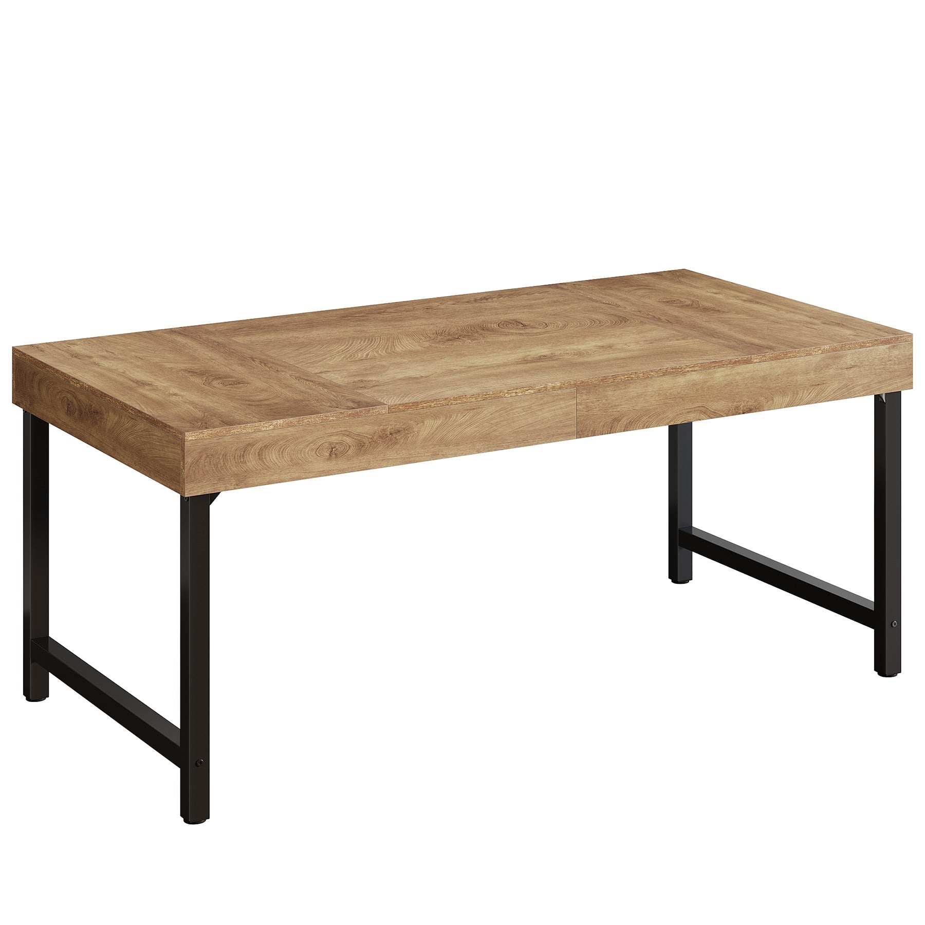 55" Tribesigns Farmhouse Dining Table, with Heavy-Duty Metal Legs for 4-6 People