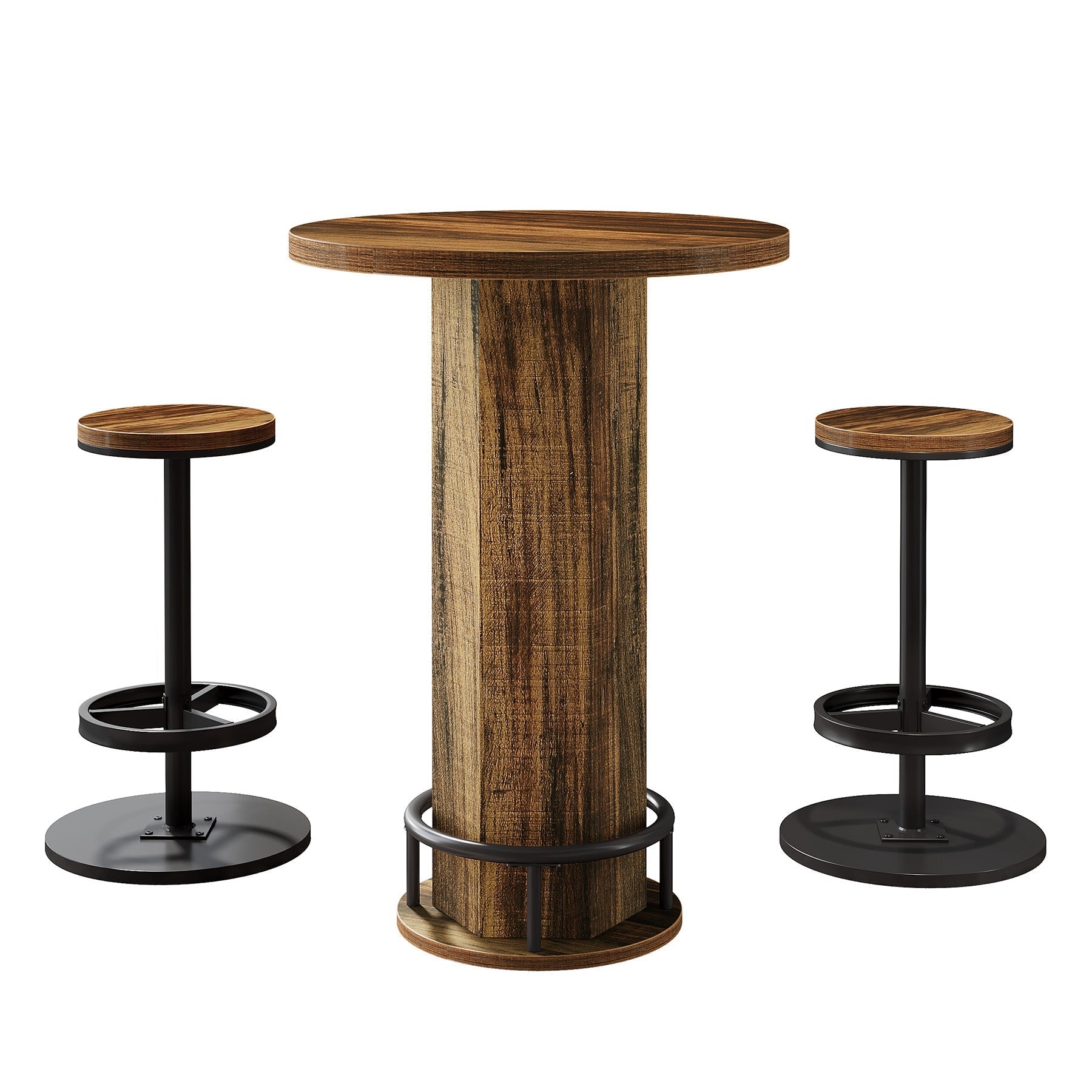 Bistro Sets with 2 Barstools, Pub Cocktail Table Bar Table with Chairs
