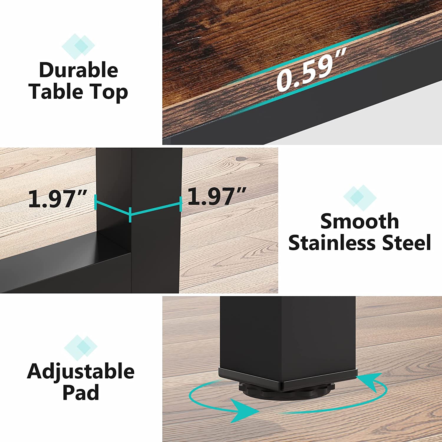 Tribesigns 63” Computer Desk, Industrial Workstation for Home Office