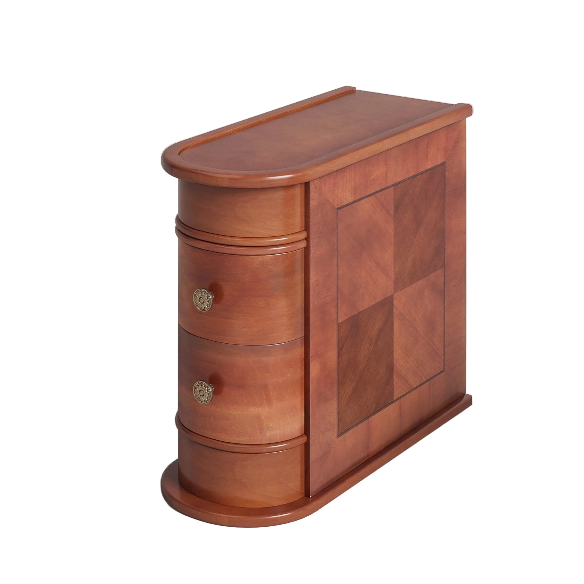 Wood Narrow End Table with 2 Drawers - Modern Nightstand