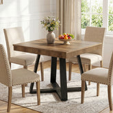 80cm Square Dining Table, Fluted Edge Small Kitchen Table for 4 3