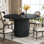 47.24" Round Dining Table, Farmhouse Kitchen Table with Metal Base for 4