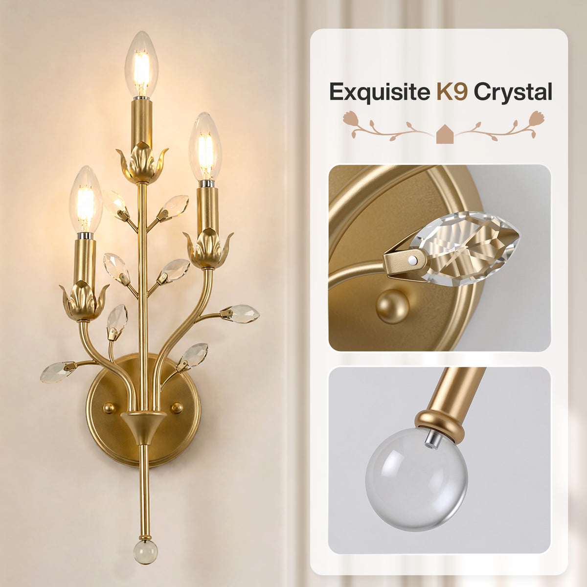 Tribesigns indoor wall light, E14 socket, bulb not included, 1 piece