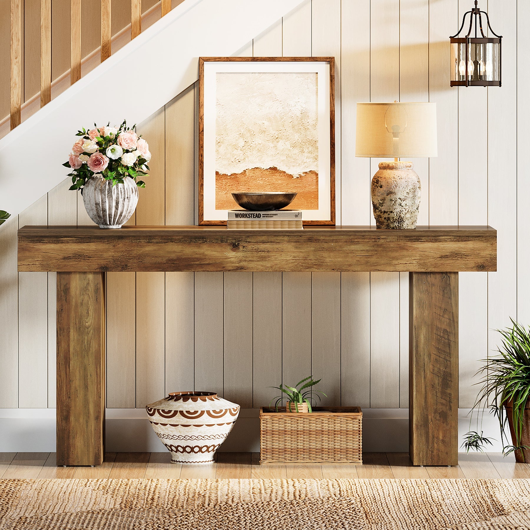 63" Narrow Console Table, Modern Sofa Table for Entryway Living Room