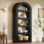 70.9" Bookshelf, 5-Tier Arched Bookcase Display Shelves Organizer