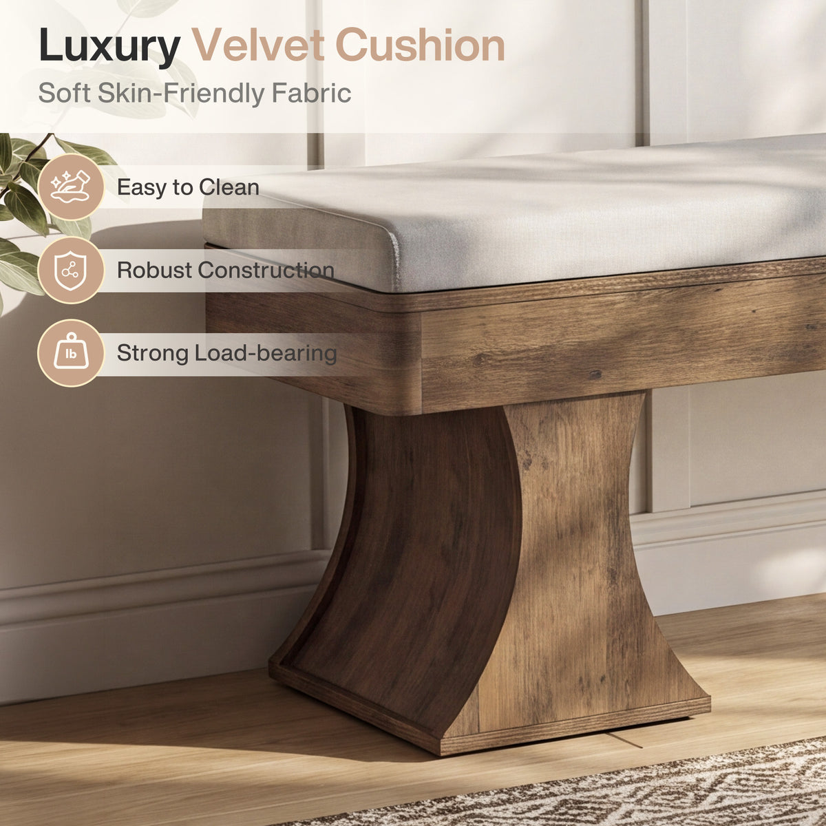 161cm Entryway Bench, Farmhouse Dining Bench with Cushion for Hallway Kitchen