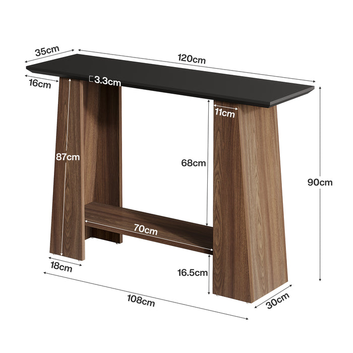 Tribesigns 120cm console table, a modern-style two-tier hall table
