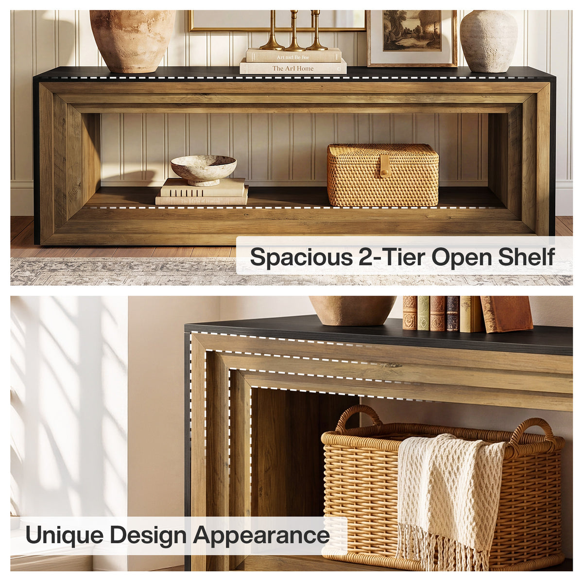 160cm Entryway Bench, Farmhouse  Storage Bench&TV Stand
