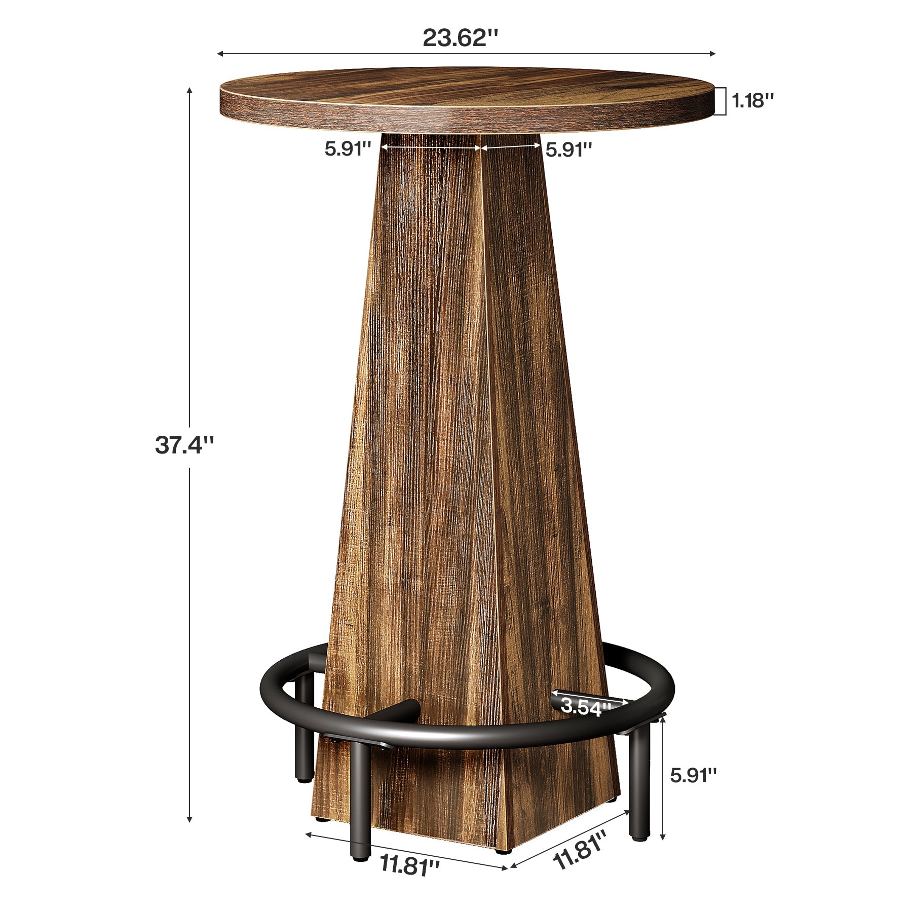 Round Bar Table Size