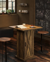 Tribesigns 80cm bar table, square bistro table with 3 shelves 3