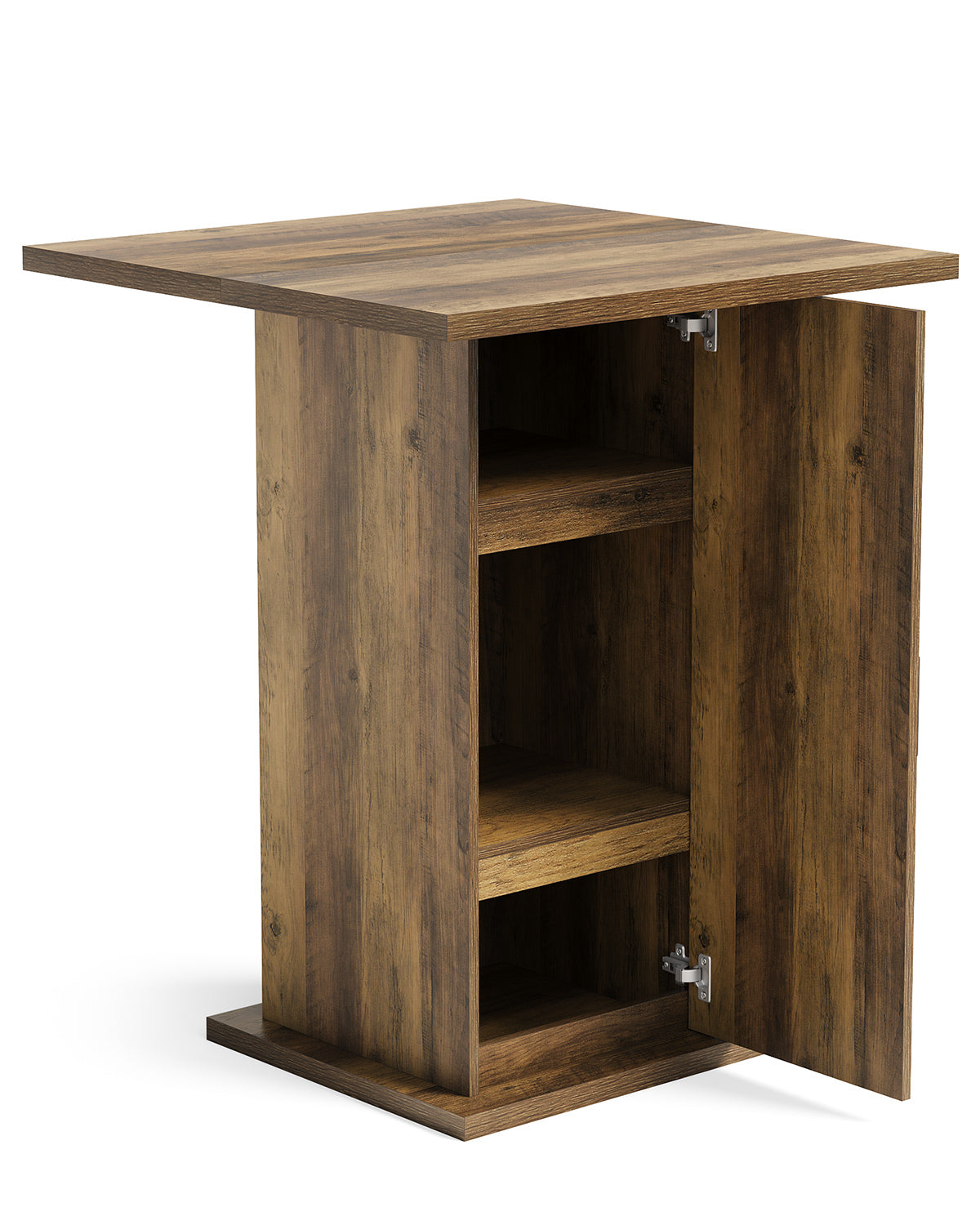 Tribesigns 80cm bar table, square bistro table with 3 shelves