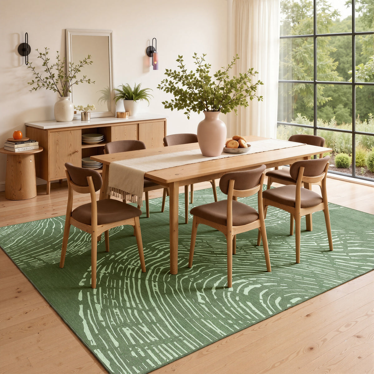 Tribesigns Machine-Washable Abstract Rug, Various Sizes, Soft, Minimalist, Non-slip, Short-pile, OEKO-TEX Certified