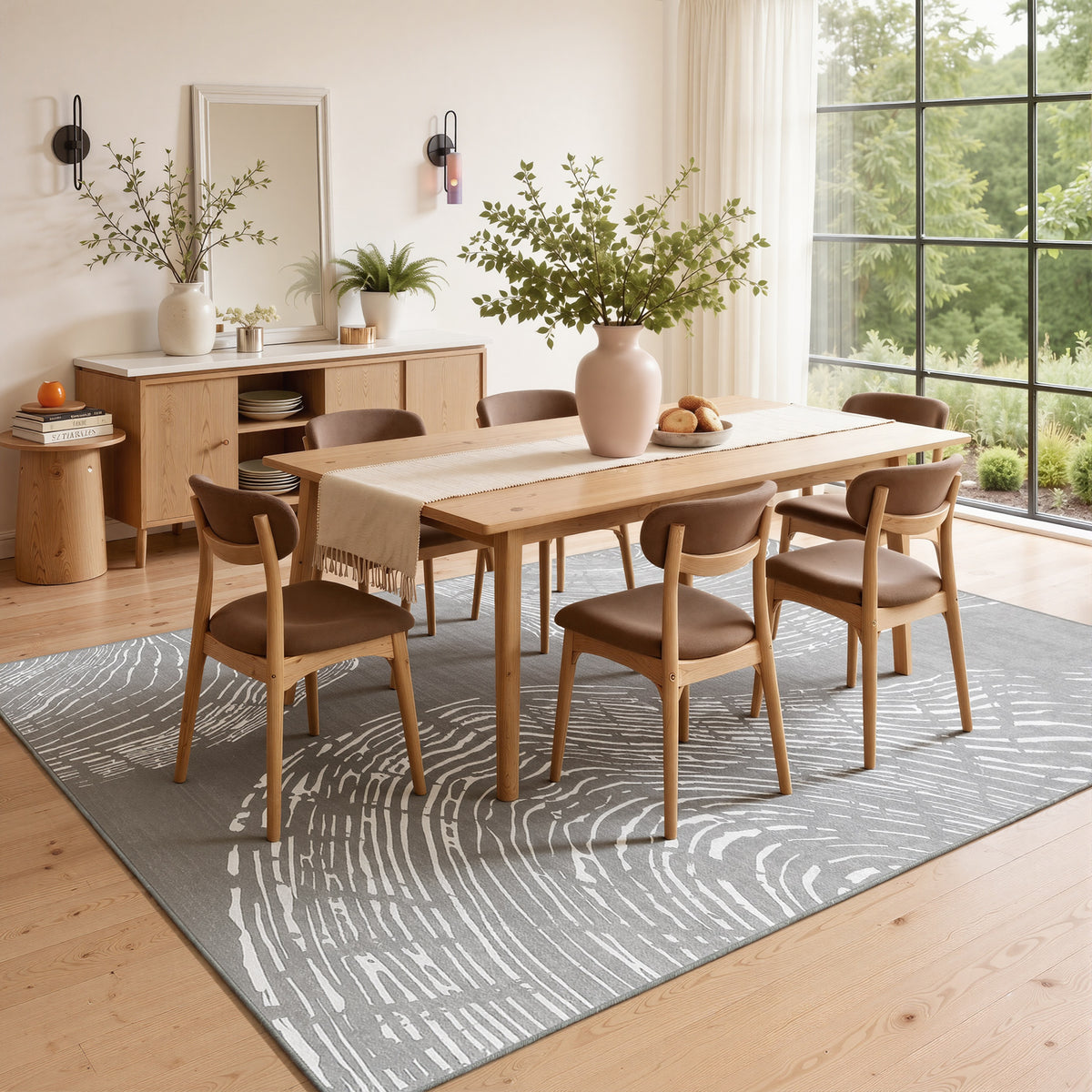 Tribesigns Machine-Washable Abstract Rug, Various Sizes, Soft, Minimalist, Non-slip, Short-pile, OEKO-TEX Certified