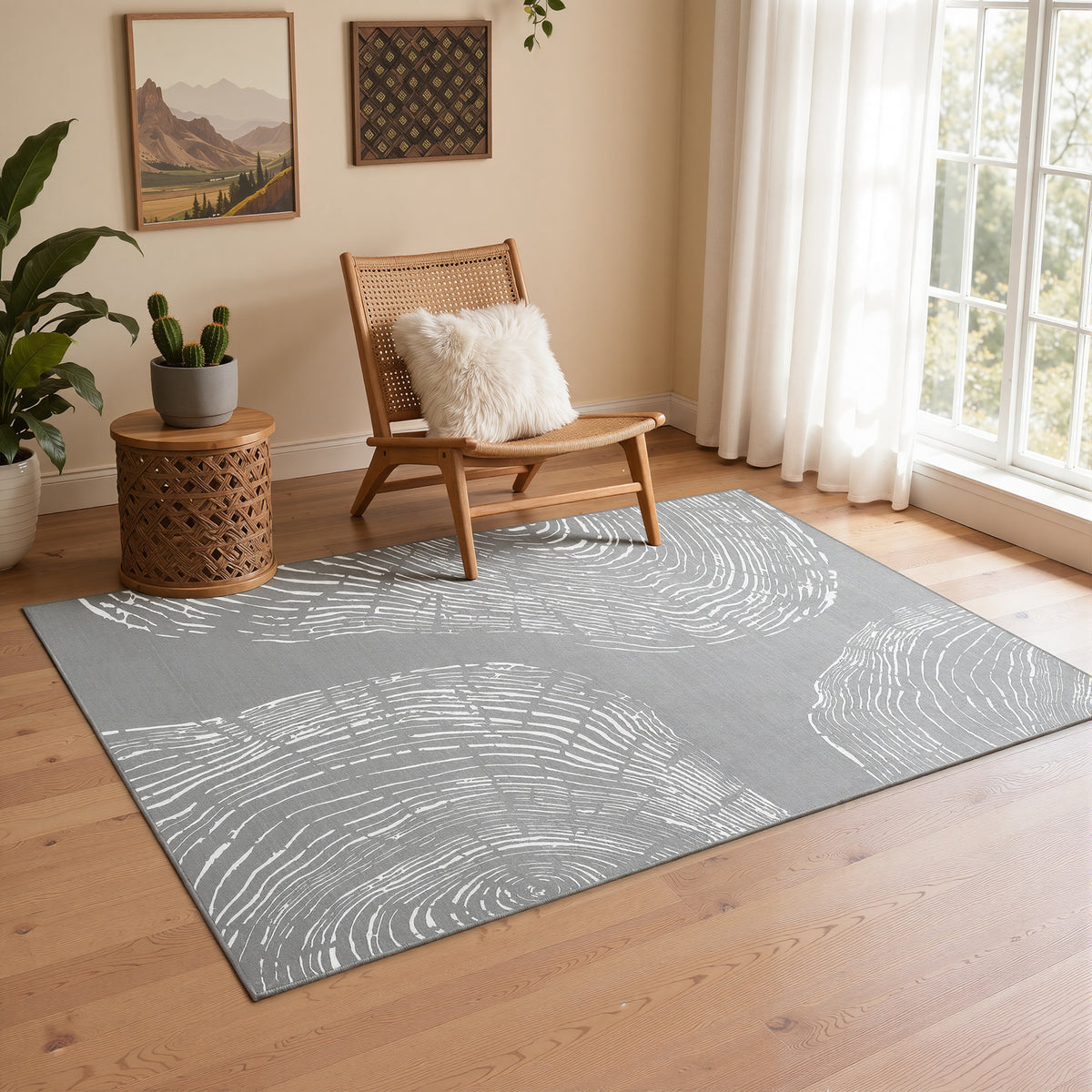 Tribesigns Machine-Washable Abstract Rug, Various Sizes, Soft, Minimalist, Non-slip, Short-pile, OEKO-TEX Certified