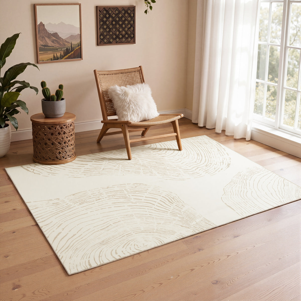 Tribesigns Machine-Washable Abstract Rug, Various Sizes, Soft, Minimalist, Non-slip, Short-pile, OEKO-TEX Certified