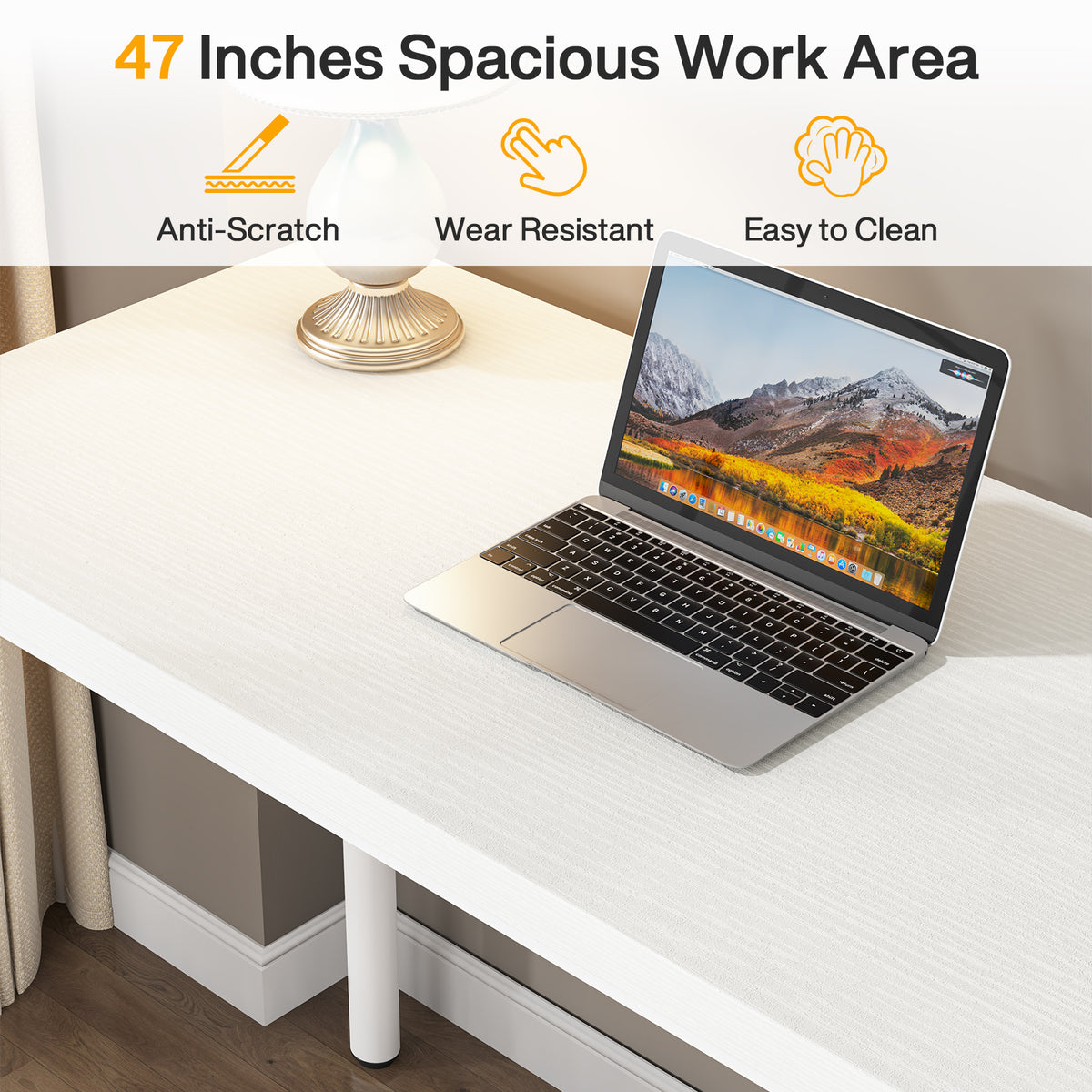 120cm Computer Desk, 5-Drawer Modern Study Table Writing Desk