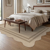 Tribesigns Indoor and Outdoor Rug, Weather-Resistant, Jute-Look, Scalloped Border and Farmhouse-Style Pattern, Washable and Non-Slip 3