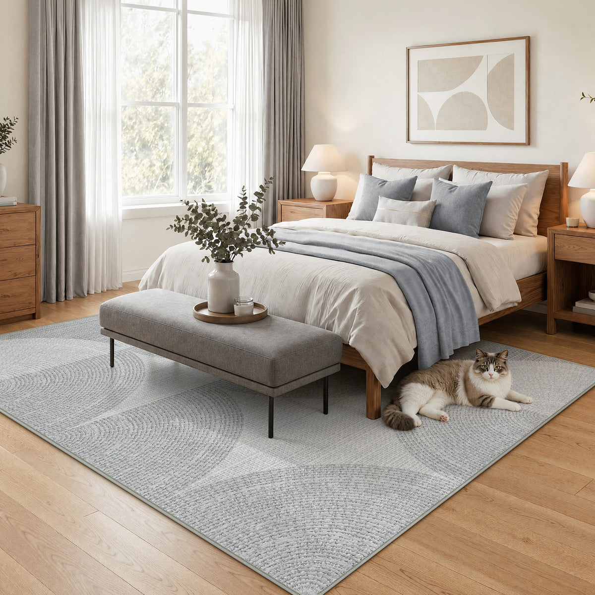 Tribesigns geometric rug, modern short-pile living room rug, washable & non-slip