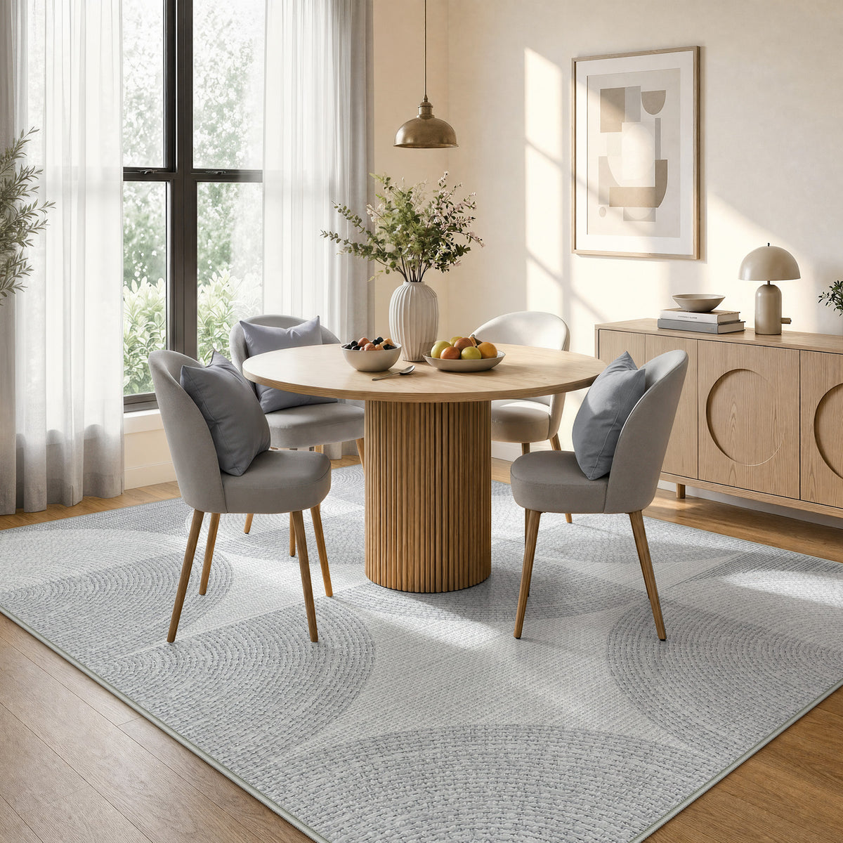 Tribesigns geometric rug, modern short-pile living room rug, washable & non-slip