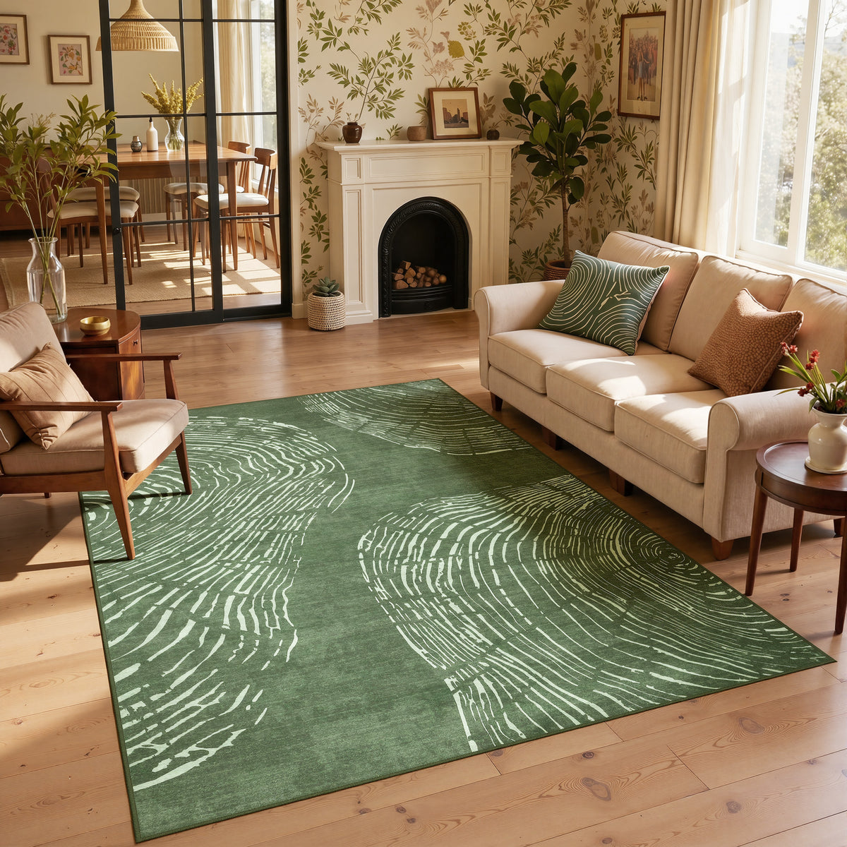 Tribesigns Machine-Washable Abstract Rug, Various Sizes, Soft, Minimalist, Non-slip, Short-pile, OEKO-TEX Certified
