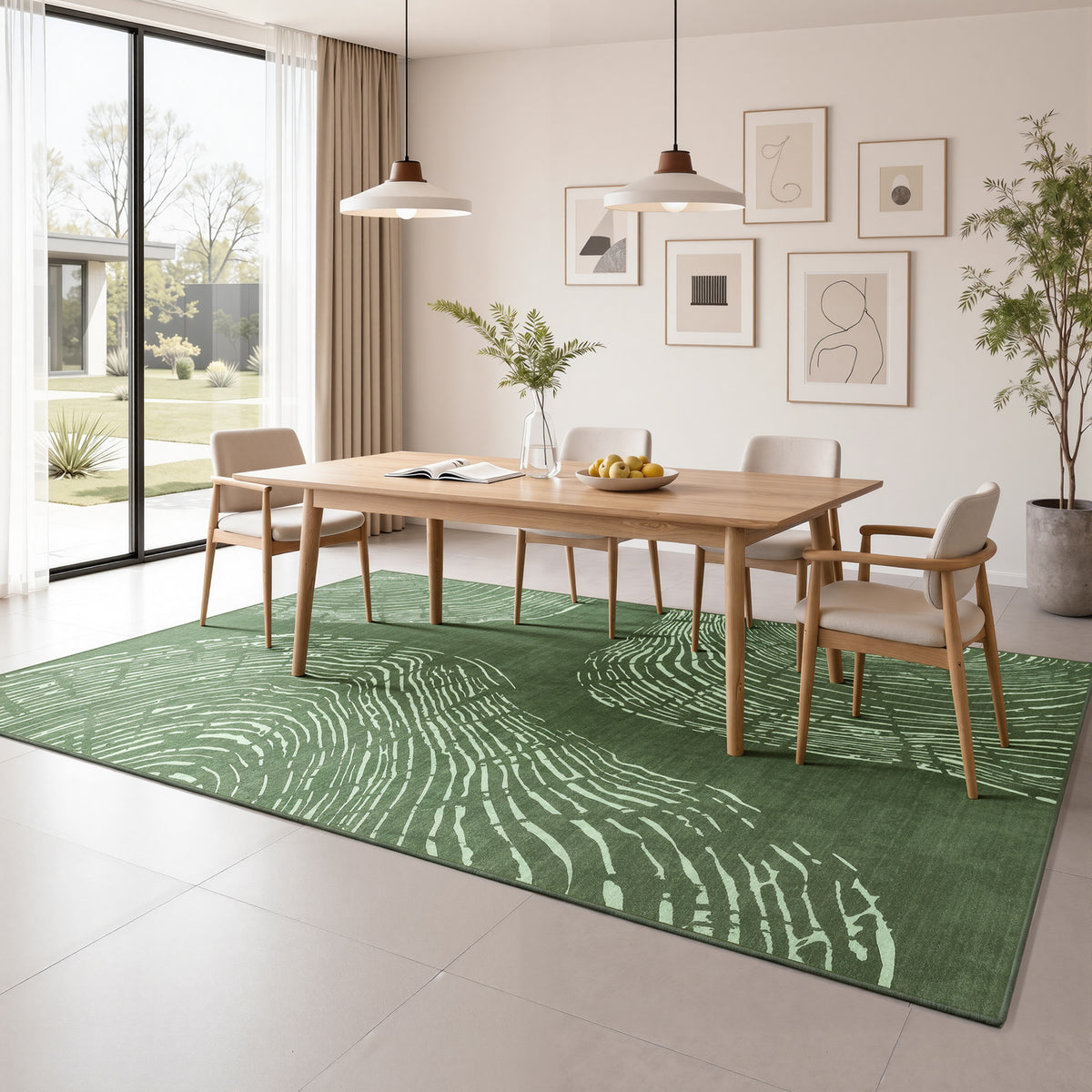 Tribesigns Machine-Washable Abstract Rug, Various Sizes, Soft, Minimalist, Non-slip, Short-pile, OEKO-TEX Certified