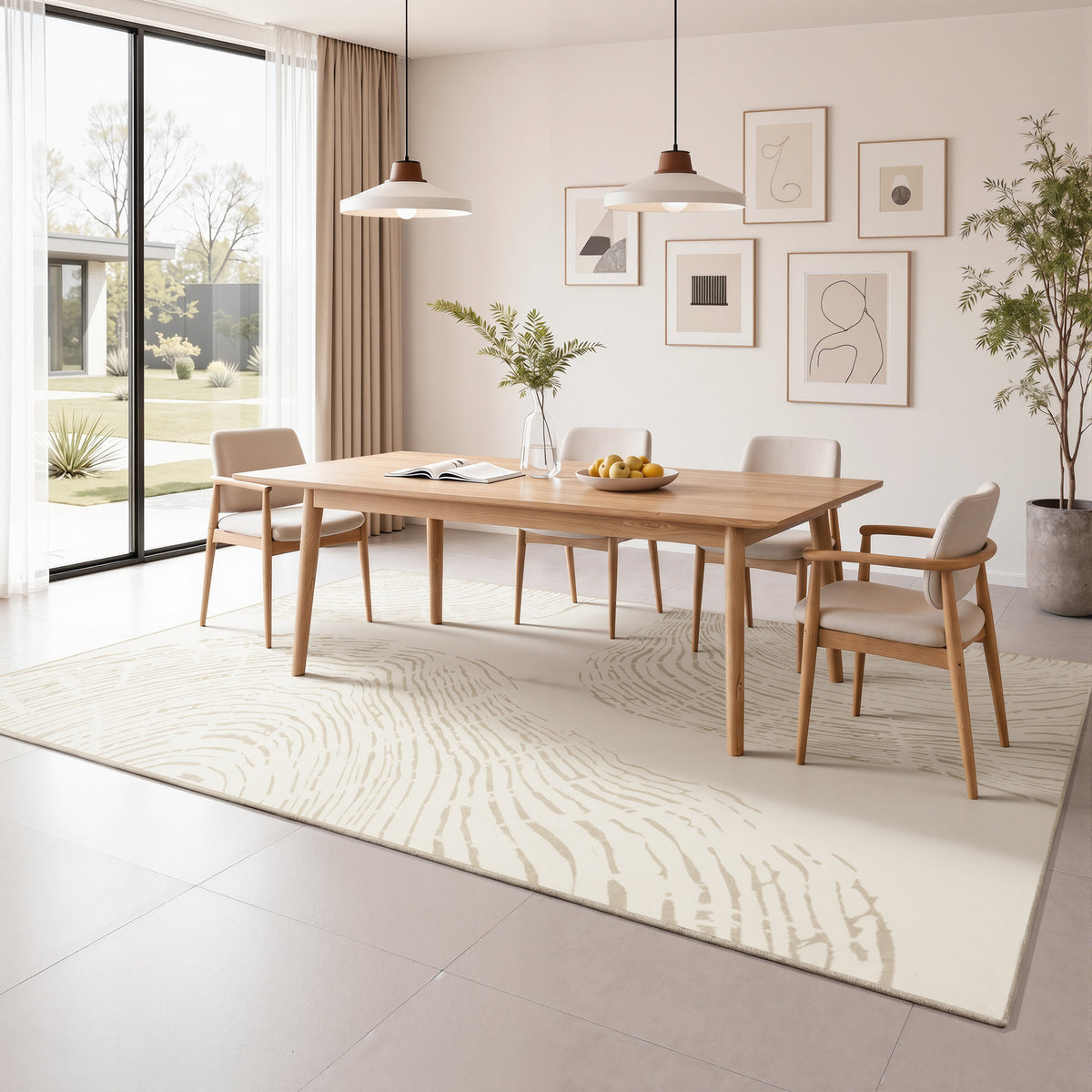 Tribesigns Machine-Washable Abstract Rug, Various Sizes, Soft, Minimalist, Non-slip, Short-pile, OEKO-TEX Certified