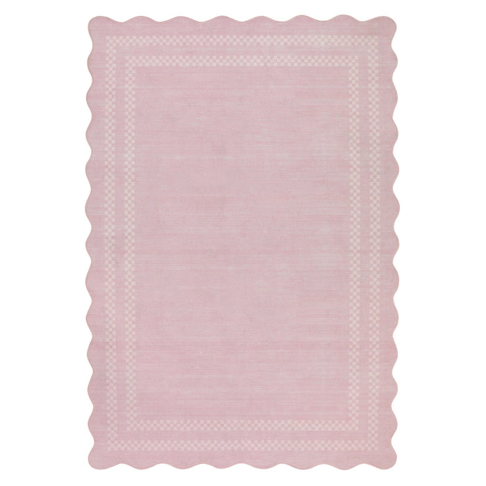 Tribesigns Minimalist geometric rug with scalloped edge, 160 x 230 cm/200 x 300 cm, washable scalloped rug