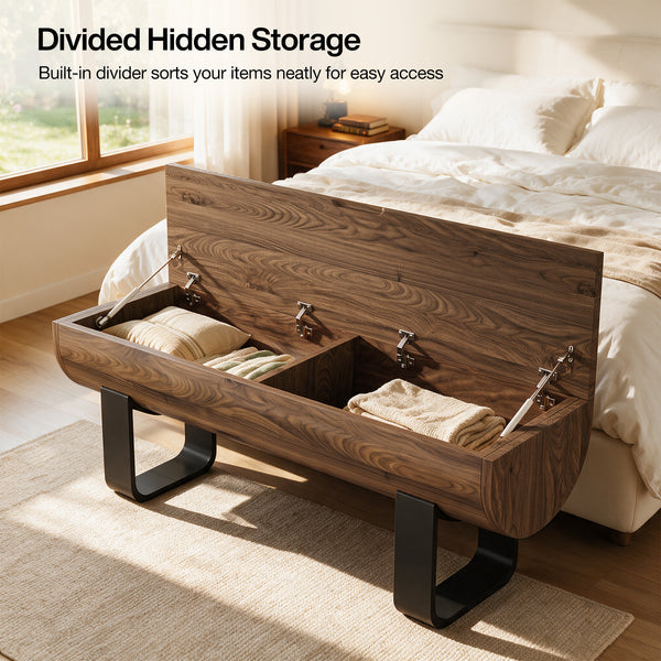 140cm Entryway Bench, Lift Top Shoe Bench with Metal Legs