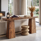 160cm Console Table, Solid Wood Narrow Sofa Table for Behind Couch 3