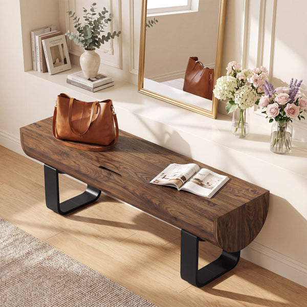 140cm Entryway Bench, Lift Top Shoe Bench with Metal Legs