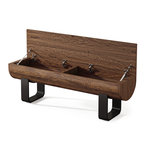 140cm Entryway Bench, Lift Top Shoe Bench with Metal Legs