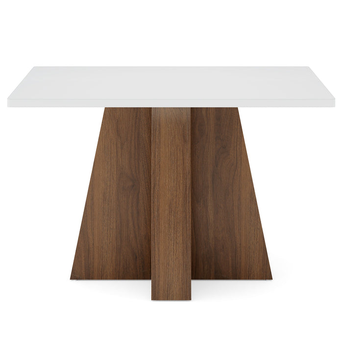 Tribesigns Rectangular Dining Table in Walnut and White, 120cm, for 4 to 6 people